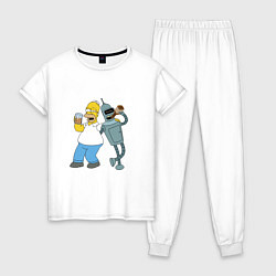 Женская пижама Drunk Homer and Bender