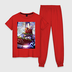 Пижама хлопковая женская Stray Kids Christmas Skzoo, цвет: красный