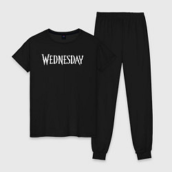 Пижама хлопковая женская Wednesday Logo, цвет: черный