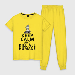 Пижама хлопковая женская Бендер Футурама, цвет: желтый