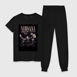 Пижама хлопковая женская Nirvana live, цвет: черный