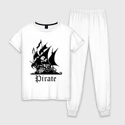 Пижама хлопковая женская Пират, цвет: белый