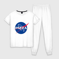 Пижама хлопковая женская Nasa - pizza, цвет: белый