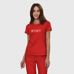 Пижама хлопковая женская X love x love, цвет: красный — фото 2