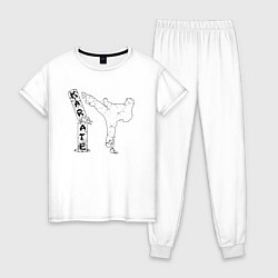 Пижама хлопковая женская Каратэ арт, цвет: белый