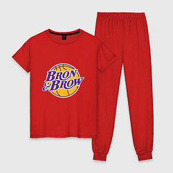 Пижама хлопковая женская Bron & Brow, цвет: красный