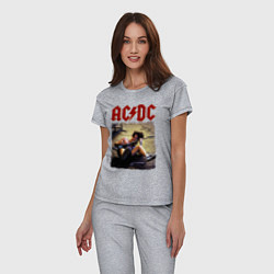Пижама хлопковая женская AC DC Angus, цвет: меланж — фото 2