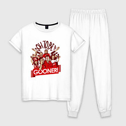 Пижама хлопковая женская Фанаты Арсенала, цвет: белый