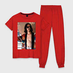 Пижама хлопковая женская Алиса в Пограничье- Шляпник, цвет: красный