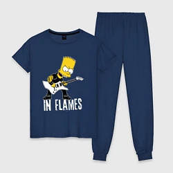 Пижама хлопковая женская In Flames Барт Симпсон рокер, цвет: тёмно-синий