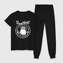Пижама хлопковая женская Sleepknot, цвет: черный