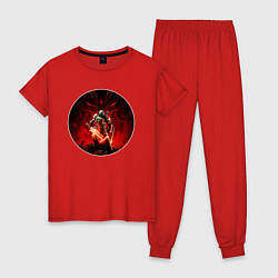 Пижама хлопковая женская Думгай, цвет: красный