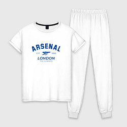 Пижама хлопковая женская Arsenal london the gunners, цвет: белый