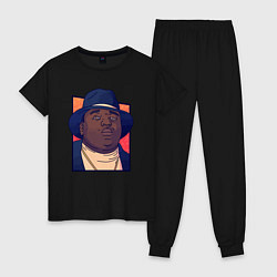 Пижама хлопковая женская Notorious B I G, цвет: черный