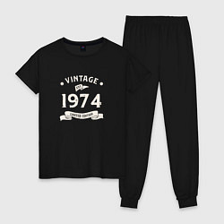 Пижама хлопковая женская Винтаж 1974 ограниченный выпуск, цвет: черный