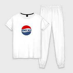 Пижама хлопковая женская Pepsi sexi, цвет: белый