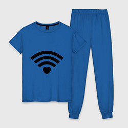 Пижама хлопковая женская Wi-Fi Love, цвет: синий