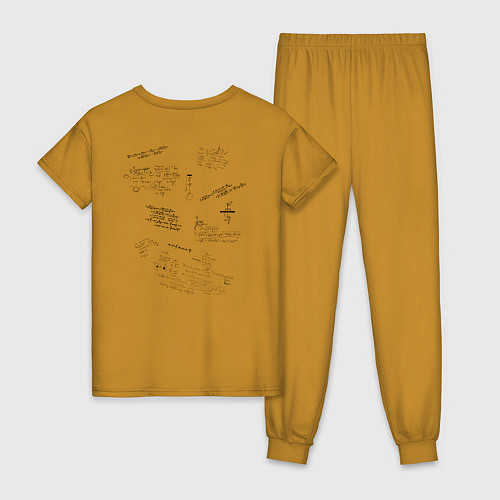 Женская пижама Математик / Горчичный – фото 2