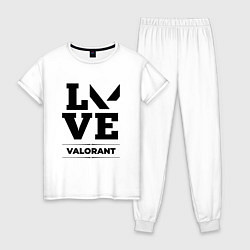 Пижама хлопковая женская Valorant love classic, цвет: белый