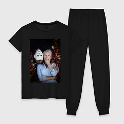 Пижама хлопковая женская Хеллоуин Майкл и Лори, цвет: черный