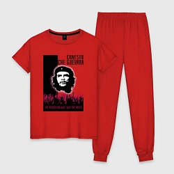 Пижама хлопковая женская Эрнесто Че Гевара и революция, цвет: красный