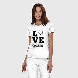 Пижама хлопковая женская Quake love classic, цвет: белый — фото 2