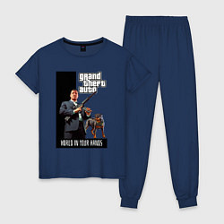 Пижама хлопковая женская GTA Майкл де Санта, цвет: тёмно-синий