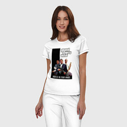 Пижама хлопковая женская Майкл, Франклин, Тревор из GTA, цвет: белый — фото 2