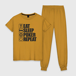 Женская пижама Eat, sleep, poker, repeat
