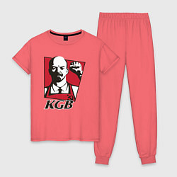 Пижама хлопковая женская KGB Lenin, цвет: коралловый