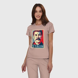 Пижама хлопковая женская Stalin USSR, цвет: пыльно-розовый — фото 2