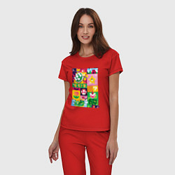 Пижама хлопковая женская The Super Mario Bros Братья Супер Марио, цвет: красный — фото 2