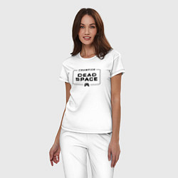 Пижама хлопковая женская Dead Space gaming champion: рамка с лого и джойсти, цвет: белый — фото 2