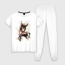 Пижама хлопковая женская Tingyun Honkai, цвет: белый