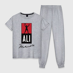 Пижама хлопковая женская Muhammad Ali boxer, цвет: меланж