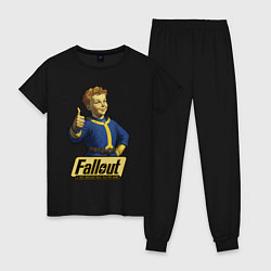 Пижама хлопковая женская Real vault boy, цвет: черный