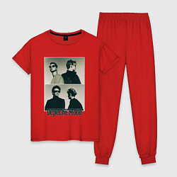 Пижама хлопковая женская Depeche Mode - Music for the Masses, цвет: красный