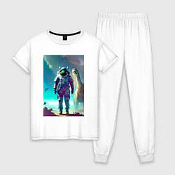 Женская пижама Космонавт на планете динозавров - нейросеть