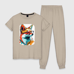 Пижама хлопковая женская Wise Fox, цвет: миндальный