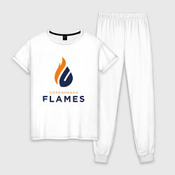 Пижама хлопковая женская Copenhagen Flames лого, цвет: белый