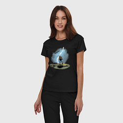 Пижама хлопковая женская Дурак на холме ловит молнию, цвет: черный — фото 2