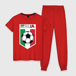 Пижама хлопковая женская Футбол Италии, цвет: красный
