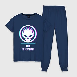 Пижама хлопковая женская The Offspring glitch rock, цвет: тёмно-синий