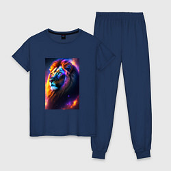 Женская пижама Лев с радужной гривой и голубыми глазами