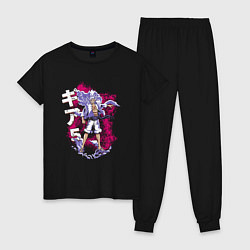Пижама хлопковая женская Luffy gear 5, цвет: черный