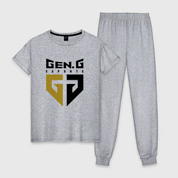 Пижама хлопковая женская Gen G Esports лого, цвет: меланж