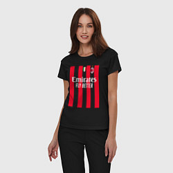 Пижама хлопковая женская ФК Милан форма 2223 домашняя, цвет: черный — фото 2