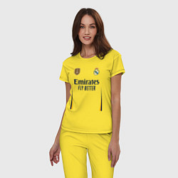 Пижама хлопковая женская Лука Модрич ФК Реал Мадрид форма 2324 домашняя, цвет: желтый — фото 2