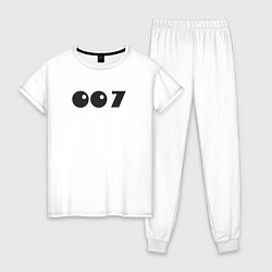 Пижама хлопковая женская Number 007, цвет: белый
