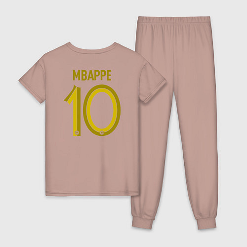Женская пижама Килиан Мбаппе ЧМ 2022 сборная Франции / Пыльно-розовый – фото 2